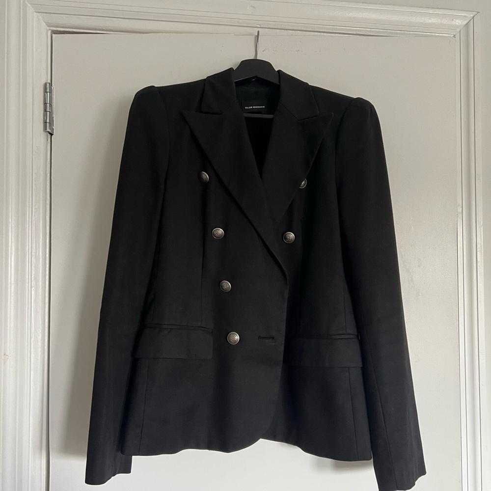 Club Monaco Black Double-Breasted Women's Blazer